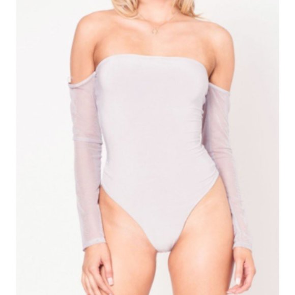 Double Layered Off Shoulder Bodysuit - Picture 1 of 1
